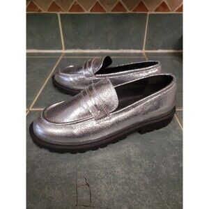 NWOT Loafers Silver Nordstrom Kids‎ Size 5M Women's 7 Shoes